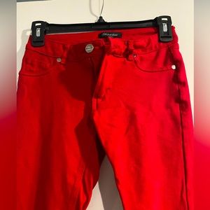 Extra stretch red skinny jeggings